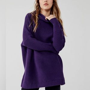 Free People Ottoman Slouchy Tunic Gothic Grape purple sweater oversized SMALL